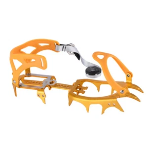 Ice Climbing Crampons for Mountaineering Winter Walking Hiking Aluminum Gold - Picture 1 of 8