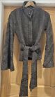 Ted Baker Jacket Chevron Wool Blend Belted Bell Sleeve Coat Size 3 Uk 12