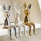 Ceramic Long-Eared Sitting Rabbit Modern Rabbit Statues Rabbit Sculpture  Home
