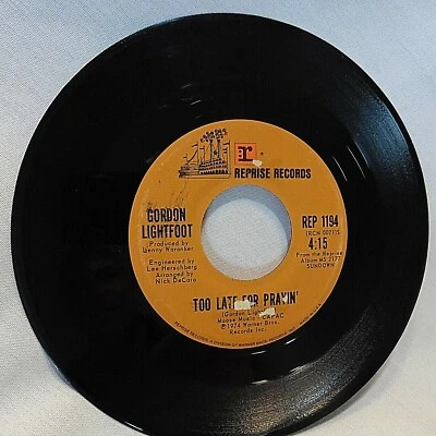 Crazy Misprint 45 RPM/ Gordon Lightfoot Reprise + Charlie Rich Mercury Label  Foto 1 de 3