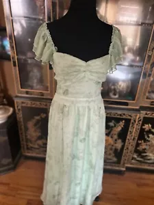 Lulus Maxikleid Sweetheart Blumen pastellgrün Flatterärmel rückenfrei Fee XL - Bild 1 von 13