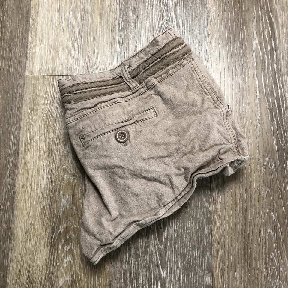 Pantalones Cortos Informales Para Mujer VANITY Corbata Cintura Tiro Medio Marrón Talla 13 Foto 1 de 4