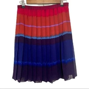 Elle Skirt Womens Size 2 Zip Colorful Bold A-Line Striped College Career - Picture 1 of 7