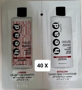 Champú y acondicionador X40 Head Organics Clearly Head - 《Tamaño de muestra》 Nuevo - Imagen 1 de 2