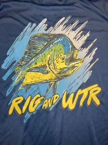 RIG WTR Mahi Mahi Fish Sporting UPF 50 XL Extra Large LONG SLEEVE Water - Picture 1 of 7