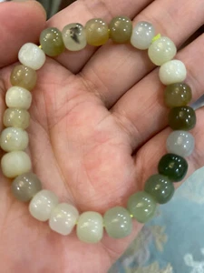 NEW*RARE*GORGEOUS HETIAN MULTI-COLOR JADE稀有天然和田玉多宝多色玉 10MM BRACELET - Picture 1 of 2
