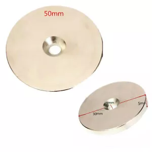 1 pieza N52 imanes redondos súper fuertes 30 mm/50 mm x 5 mm disco tierra rara neodimio - Imagen 1 de 12
