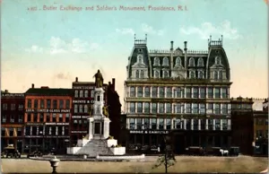 Scambio maggiordomo e soldati monumento Provvidenza R I edificio negozio cartolina A34 - Foto 1 di 2