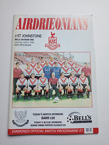 Airdrieonians v St Johnstone Scottish League Football Programme 1996