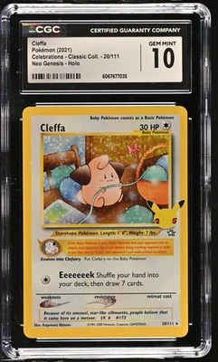 CLEFFA Celebrations Neo Genesis Holo #20 CGC 10 Pokemon - Image 1 of 2