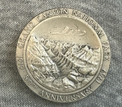 .999 SILVER MEDAL Grand Canyon National Park 50th Anniversary 1919-1969 ARIZONA - Image 1 of 4