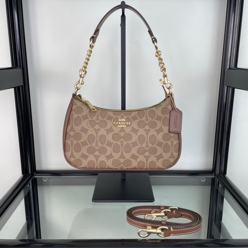 Borsa a tracolla Coach Teri 2 vie firmata tela CV933 prodotti outlet