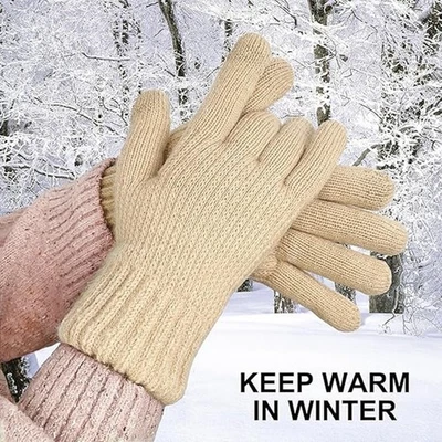 Women Ladies Winter Gloves Touch Screen Thermal Soft Warm Fleece Lined Knitted - Image 1 of 4
