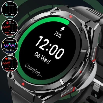 GPS Smartwatch Herren Schrittzähler Pulsuhr Armbanduhr Sportuhr für Android iOS - Bild 1 von 4