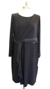 $ 150 Ralph Lauren Langarm Satinbesatz U-Boot-Ausschnitt formelles Abendkleid 14W 14 W - Bild 1 von 9