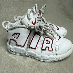 Nike Air Toddler Kids Uptempo TD White Varsity Red Sneakers Size 10C DJ5990-100 - Picture 1 of 9
