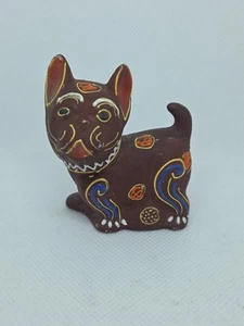 Bulldog Francés Soporte Palillo de Dientes Estatuilla Moriage Marrón Perro Cachorro Japón De Colección - Imagen 1 de 6