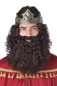 California Costumes Mens Biblical King Wig & Beard Brown - Picture 1 of 1