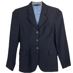 Marigold Equestrian Show Coat Women Sz 12 (Fits Like 6) Navy Wool English Riding - Picture 1 of 12