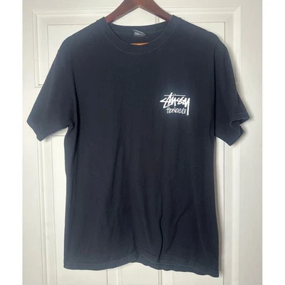 Vintage Stussy Shirt Mens M Black 90s Spellout Surf Skate Honolulu Streetwear - Image 1 of 4