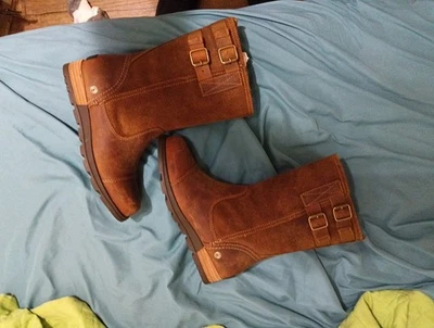 Botas Sorel Major Pull On Mid Pantorrilla Para Mujer 5 Cuero Marrón NL2166-242 Nunca Usadas Foto 1 de 4