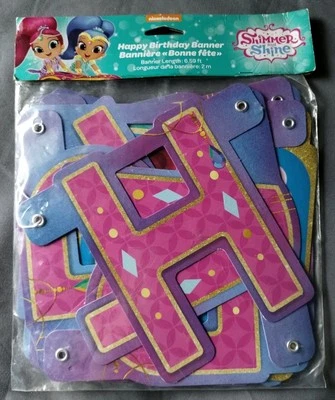 Shimmer & Shine Birthday Banner Party Decoration 2016 New SHIPS FAST Foto 1 de 4