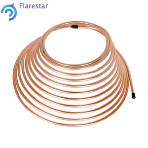 25 ft 1/4" Iron Plating Copper Brake Line Tubing Kit - Bild 1 von 9