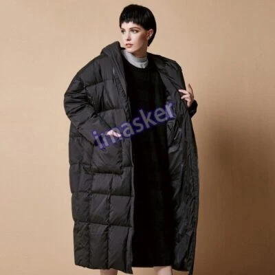 Moda Invierno Gran Tamaño Cálido Abrigo de Plumón de Pato Mujer Largo Chaqueta Parka Capa Foto 1 de 4