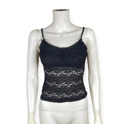 Ally B Women's VTG Y2K Black Lace Fairy Whimsigoth Tank Top M - Image 1 of 4