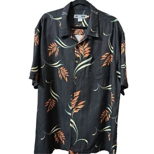 QUICKSILVER ""Silver Edition"" Seide Hawaii Shirt Herren Größe XL schwarz Blumenmuster - Bild 1 von 6