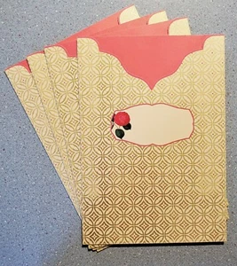 Fancy Flower & Gold Pattern Pouch Style (No Flap) - 8X5.5 Envelopes - Pkg. of 4 - Picture 1 of 5
