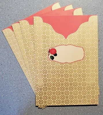 Fancy Flower & Gold Pattern Pouch Style (No Flap) - 8X5.5 Envelopes - Pkg. of 4 - Image 1 of 4