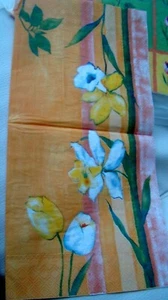 S48 SERVIETTENTECHNIK 3 Stk Serviette BLUMENMOTIVE Anleitung im Text Malkunst - Bild 1 von 7