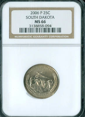 2006 P SOUTH DAKOTA QUARTER NGC MS66 BUSINESS STRIKE  * - Image 1 of 2