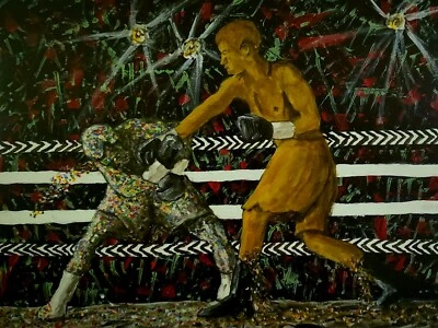 Длинное расстояние любовь поэзия искусства, бокса акриловая картина 16 x 12 дюймов - Изображение 1 из 3