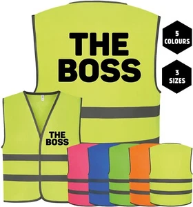 The Boss Printed Children's Kids Hi-Vis Visibility Safety Vest - Picture 1 of 6