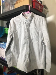 American Eagle Classic Fit Men's Gray Long Sleeve Button Up Shirt Size Medium - Picture 1 of 3
