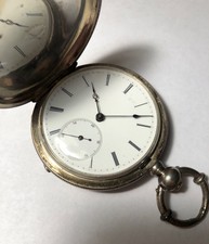 1870-1880 Canada Watch Company Geneva Coin Silver Hunter Case Pocket Watch Runs