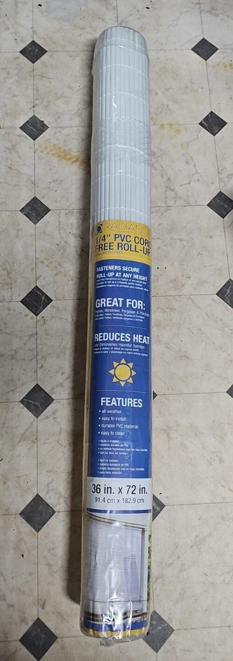 Radiance White Cordless Light Filtering UV Protection PVC Manual Roll 36 X 72 K1