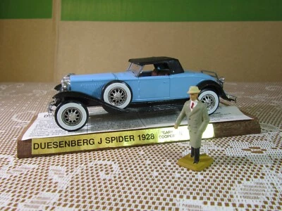 224Z Vintage Solido 3437 Francia Duesenberg J Spider 1928 Gary Cooper Blu 1:43 - Immagine 1 di 4