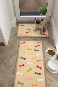 Alfombrilla de puerta y corredor multihuesos con patrón de aullador y arañazos lavable a máquina - Imagen 1 de 22