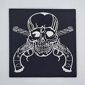 Skull Guns Harley Davidson Motorcycle Vest Embroidered Patch Iron Sew On - Picture 1 of 2