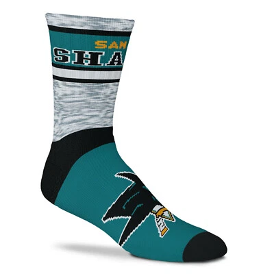 Nuevos calcetines San Jose Sharks Double Deuce gris tejido 2 tallas disponibles ventilador de la NHL Foto 1 de 3