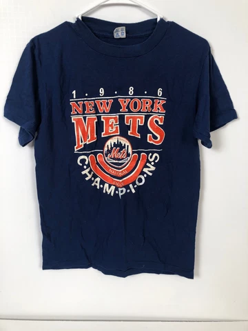 VTG 1986 New York Mets World Series Champs Single Stitch T-Shirt Large Champion Cover