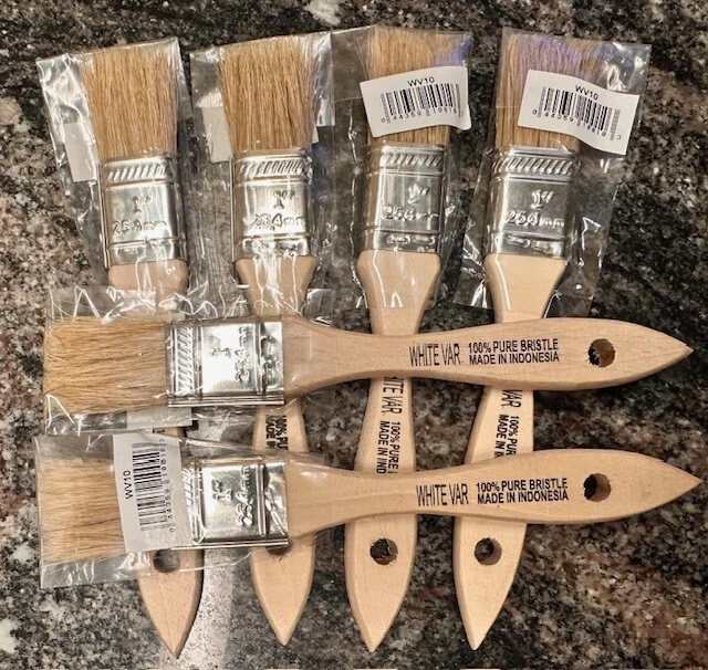 () Premier WV10 1" Wood Handle White China Bristle Paint Varnish Brushes
