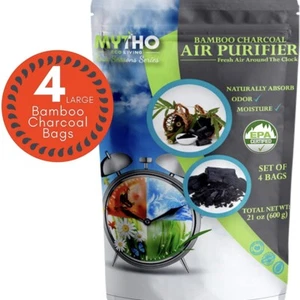 Mytho Eco Bamboo Activated Charcoal Air Purifying Odor Absorber Bags 4 Pcs - Picture 1 of 9