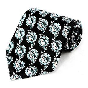 Florida Marlins Men's Silk Neck Tie Miami MLB Baseball Ralph Marlin Necktie - Picture 1 of 2