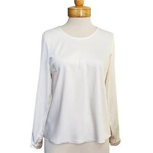 J.Crew NWT Blouse Shirt Top Tunic Back Neck & Cuff Brass Buttons White Sz S - Picture 1 of 7