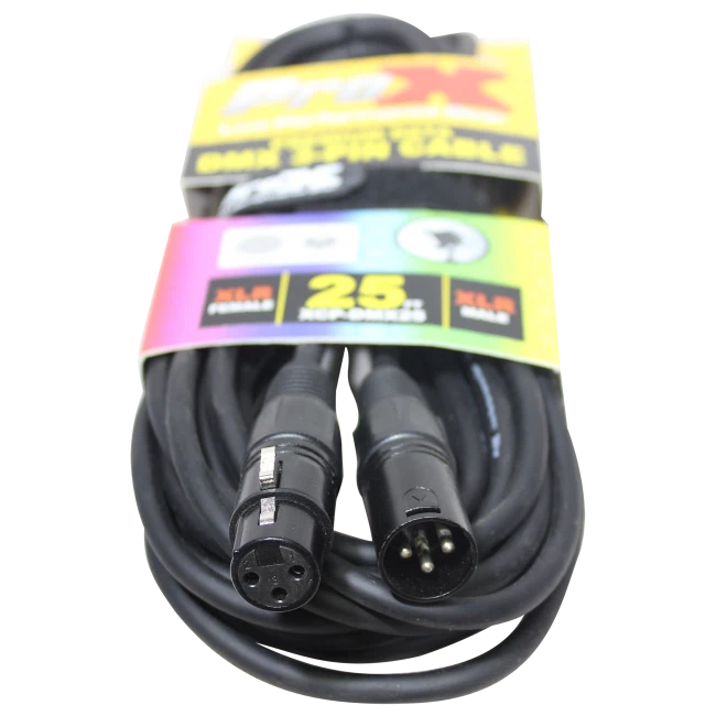 Pro X 25 Ft. DMX XLR3-M to XLR3-F Premium Cable - Image 1 of 3