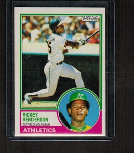 RICKEY HENDERSON Oakland A's 1983 O-PEE-CHEE (OPC) BASEBALL CARD #180